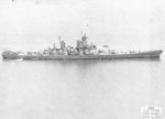 Starboard view of USS Iowa, off Bayonne, New Jersey, United States, 7 Apr 1943