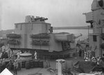 40mm Bofors mounts on turret No. 3 of USS Iowa, New York Navy Yard, New York, United States, 9 Jul 1943