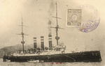 Armored cruiser Iwate as seen on a postcard commemorating the Russo-Japanese War, circa 1905