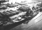 Jean Bart viewed from an aircraft of USS Ranger, Casablanca, French Morocco, 8 Nov 1942, photo 2 of 3