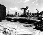 Kairyu-class submarines at Yokosuka Naval Base, Japan, Sep 1945, photo 1 of 2