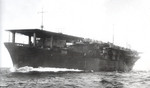 Carrier Kaiyo off Tokuyama, Yamaguchi Prefecture, Japan immediately before she entered naval service as an escort carrier, 15 Nov 1943