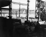 Koryu Type D submarines in an assembly shed at the Mitsubishi shipyard, Nagasaki, Japan, circa Sep 1945, photo 2 of 2