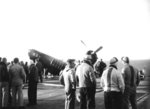 Crashed F4U-7 Corsair aircraft aboard French carrier La Fayette, 1962, photo 1 of 3