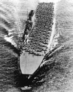 USS Lexington underway, circa early 1930s; note one aircraft having just taken off