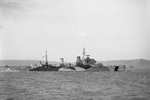 HMS Mauritius in harbor, 14 Apr 1942