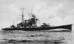Japanese heavy cruiser Maya as seen on a 1930s postcard