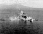 Musashi and a destroyer under attack, Battle of the Sibuyan Sea, 24 Oct 1944, photo 2 of 2
