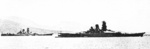 Battleships Musashi (foreground) and Yamato (background) at Truk, Caroline Islands, May 1943