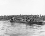 Wrecked Nagatsuki on the beach at Kolombangara, Solomon Islands. She was beached 5 Jul 1943 in the Battle of Kula Gulf, photographed 8 May 1944