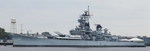 Battleship New Jersey in Camden, New Jersey, United States as seen from Philadelphia, Pennsylvania, United States across the Delaware River, 22 Oct 2011, photo 2 of 2