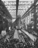 Launching of Missouri, New York Navy Yard, Brooklyn, New York, United States, 29 Jan 1944