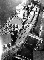 USS North Carolina moored at New York Navy Yard, Brooklyn, New York, United States, Feb 1942