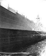 USS North Carolina in drydock No. 1 of Pearl Harbor Navy Yard, US Territory of Hawaii, 8 Nov 1942
