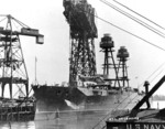 Oklahoma during modernization at Philadelphia Navy Yard, circa 1928