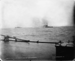USS Oregon bombarding Spanish shore batteries at Santiago, Cuba, 1898