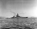 USS Pennsylvania in Adak Bay, Adak, Aleutian Islands, Alaska, on 12 Aug 1943, just prior to the Kiska operation