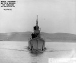 Bow view of USS Pompon off Mare Island Naval Shipyard, California, United States, 18 Nov 1944