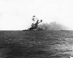 Princeton burning after Japanese attack off Leyte, 24 Oct 1944, 2 of 4