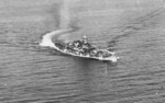 Battleship Roma making a port side turn, circa 1940s, photo 2 of 2