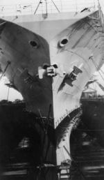 USS Saratoga in drydock, circa 1928