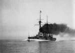 Battleship Settsu underway, 1911