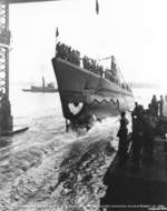Launching of submarine Snook, Portsmouth Naval Shipyard, Kittery, Maine, 15 Aug 1942, photo 1 of 2 (taken at 1510 hours)