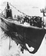 Launching of submarine Snook, Portsmouth Naval Shipyard, Kittery, Maine, 15 Aug 1942, photo 2 of 2