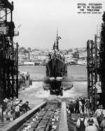 Launching of Tang, Mare Island Navy Yard, Vallejo, California, United States, 17 Aug 1943