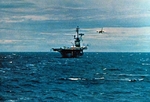 EKA-3B Skywarrior aircraft approaching USS Ticonderoga off Vietnam, 1969