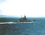 USS Washington underway off Oahu, US Territory of Hawaii, mid-1943; photo taken from USS Yorktown