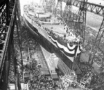 Launching of battleship Washington, Philadelphia Naval Shipyard, Pennsylvania, United States, 1 Jun 1940, photo 1 of 2