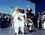 Equator crossing ceremony aboard Wasp, Jul 1942