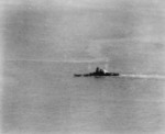 Yamato listing but still underway, 7 Apr 1945