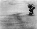 Explosion aboard the Yamato as she was sunk on 7 Apr 1945