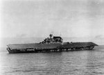 Yorktown listing heavily after abandonment, 4 Jun 1942