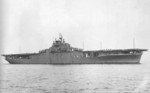 USS Yorktown underway off Norfolk Navy Yard, Portsmouth, Virginia, United States, 27 Apr 1943; note Measure 21 camouflage
