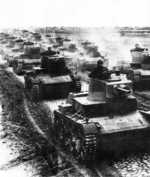 Single turret 7TP light tanks on the move, circa 1935-1938
