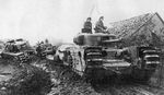 Churchill Crocodile flamethrower tank somewhere in Europe, circa 1944-1945