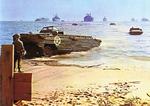 US Army DUKW landing on a beach in southern France, 1944, photo 1 of 3