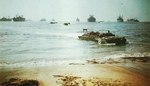US Army DUKW landing on a beach in southern France, 1944, photo 2 of 3