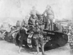 Japanese tank crew with FT tanks, date unknown