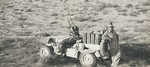 British Army Major Vladimir Peniakoff posing with a Jeep en route to Barce, Libya, early Sep 1942; note Vickers K twin machine gun