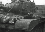 Wrecked T26E3 heavy tank 