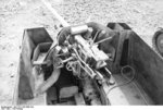 Close-up view of a PaK 40 gun mounted on a Marder II tank destroyer, Kharkov, Ukraine, early 1943, photo 7 of 7