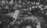 Captured German-built Chinese Army Panzer I tank being paraded by Japanese troops, Japan, circa late 1930s