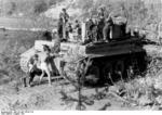 German Tiger I heavy tank crew in personal care, near Lake Ladoga, northwestern Russia, Aug 1943