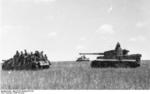 German troops at Kursk, Russia, summer 1943; note Tiger I heavy tank and StuG III gun