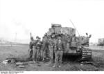 A German Tiger I heavy tank and its crew at Kursk, Russia, Jun-Jul 1943