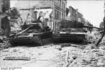 Wrecks of German Tiger I and Panzer IV tanks, Villers-Bocage, France, Jun 1944, photo 1 of 4